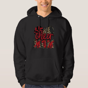 Cheer Mom Red Leopard Cheer Poms & Megaphone Hoodie