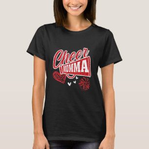 Cheer Momma Biggest Fan Leopard Print And Pom Pom T-Shirt