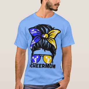 Cheer Mother Mama Blue & Gold Cheerleading Mum Mes T-Shirt