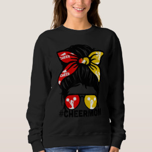 Cheer Mother Mama Red & Gold Cheerleading Mom Mess Sweatshirt
