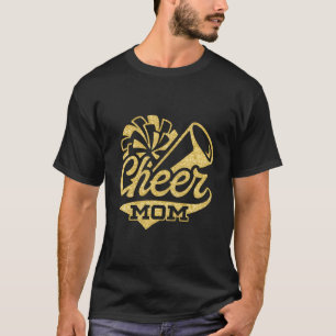 Cheer Mum Biggest Fan Cheerleader Black Yellow Gol T-Shirt