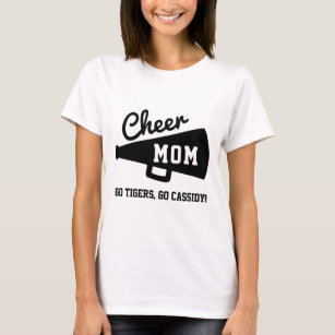 Cheer Mum Cheerleading Custom Team & Name Grey T-Shirt