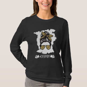 Cheer Mum Cheerleading Mum Leopard Cheetah Messy B T-Shirt