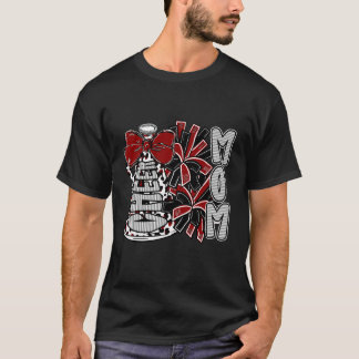 Cheer Mum Coquette Bow Football Season Game Day Ch T-Shirt