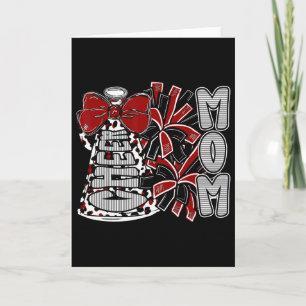 Cheer Mum Coquette Bow Footll Season Game Day Chee Card