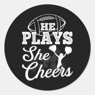 Cheer Mum Footll Son Cheerleading Daugher Cheer Classic Round Sticker
