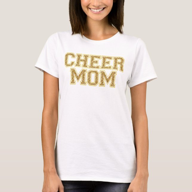 Cheer Mum Gold Glitter T-Shirt (Front)