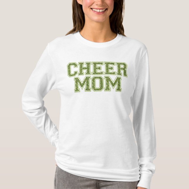 Cheer Mum Green Glitter T-Shirt (Front)
