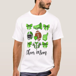 Cheer Mum Green Women Cheerleading Football Coquet T-Shirt