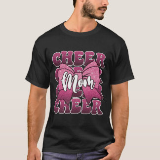 Cheer Mum Mama Bow Cheerleader Cheerleading For Wo T-Shirt