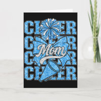 Cheer Mum Mama Bow Srt Cheerleading Squad Blue Che