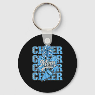 Cheer Mum Mama Bow Srt Cheerleading Squad Blue Che Key Ring