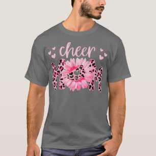 Cheer Mum Megaphone Cute Sunflower Leopard Cheetah T-Shirt