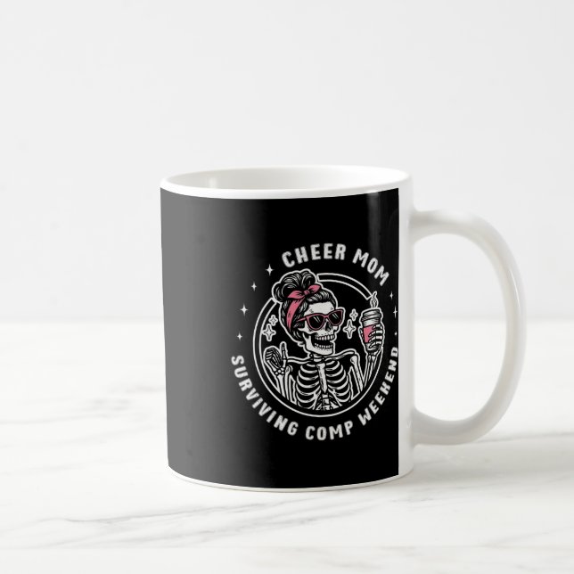 Cheer Mum Surviving Comp Weekend Cheerleading Moth Coffee Mug (Right)