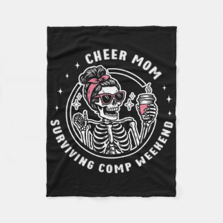 Cheer Mum Surviving Comp Weekend Cheerleading Moth Fleece Blanket