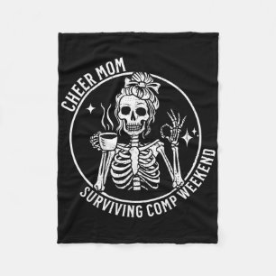 Cheer Mum Surviving Comp Weekend Cheerleading Pare Fleece Blanket