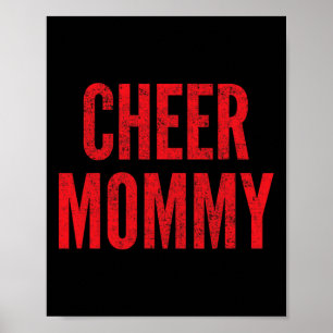 Cheer Mummy Cheerleading Mum Red Matching Parents Poster