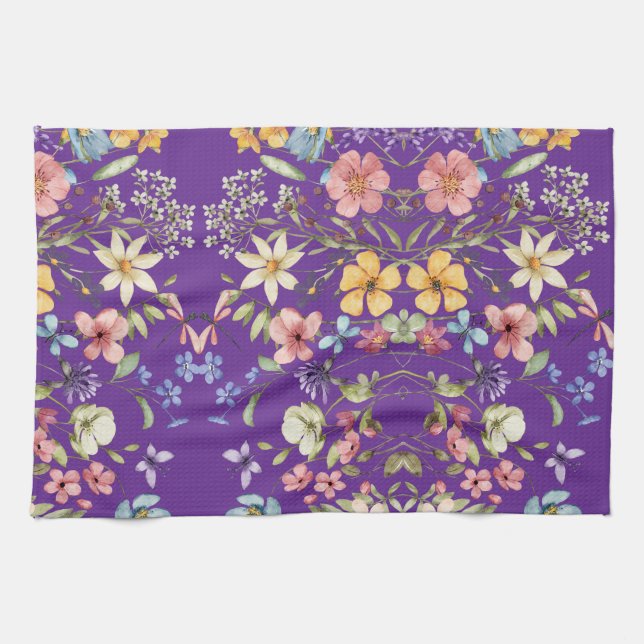 Cheer Myself Up With Flowers Tea Towel (Horizontal)