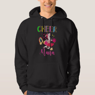 Cheer Nana Cute Unicorn Cheerleading Flowers Mothe Hoodie