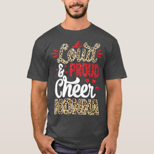 Cheer Nonna Biggest Fan Leopard Print And Pom Pom T-Shirt