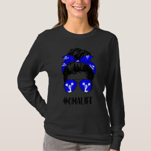 Cheer Oma Life Messy Bun Hair Cheerleading Mother' T-Shirt