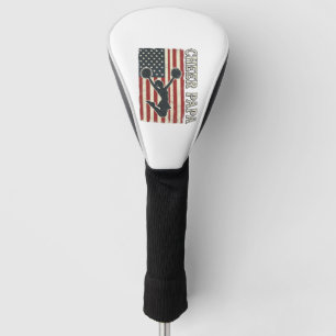 Cheer Papa USA Flag Vintage Cheer Design_1 Golf Head Cover