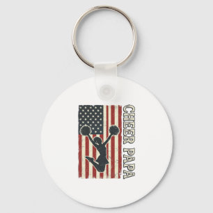Cheer Papa USA Flag Vintage Cheer Design_1 Key Ring