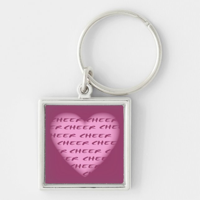 Cheer pink key ring (Front)