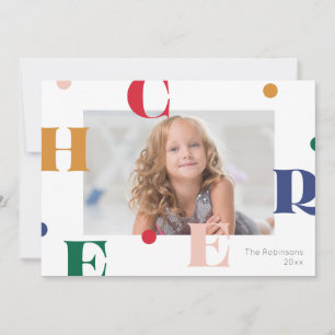 CHEER -  playful holiday photo design Card