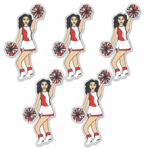 Cheer Red 14" x 14" Custom-Cut Vinyl Stickers #2
