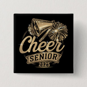 Cheer Senior 2025 Cheerleader Graduation Class Of 15 Cm Square Badge