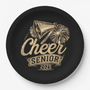 Cheer Senior 2025 Cheerleader Graduation Class Of Paper Plate