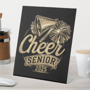 Cheer Senior 2025 Cheerleader Graduation Class Of Pedestal Sign