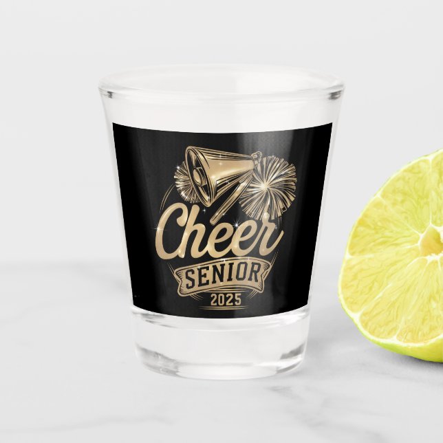 Cheer Senior 2025 Cheerleader Graduation Class Of Shot Glass (Front)