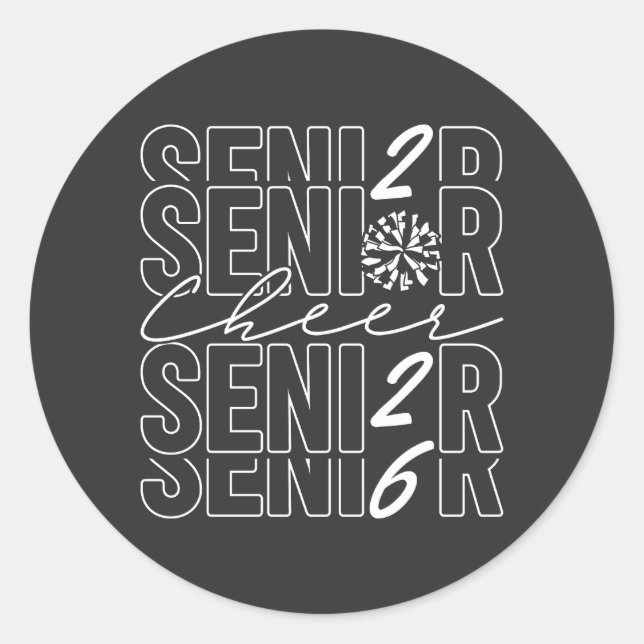 Cheer Senior 2026 Classic Round Sticker (Front)