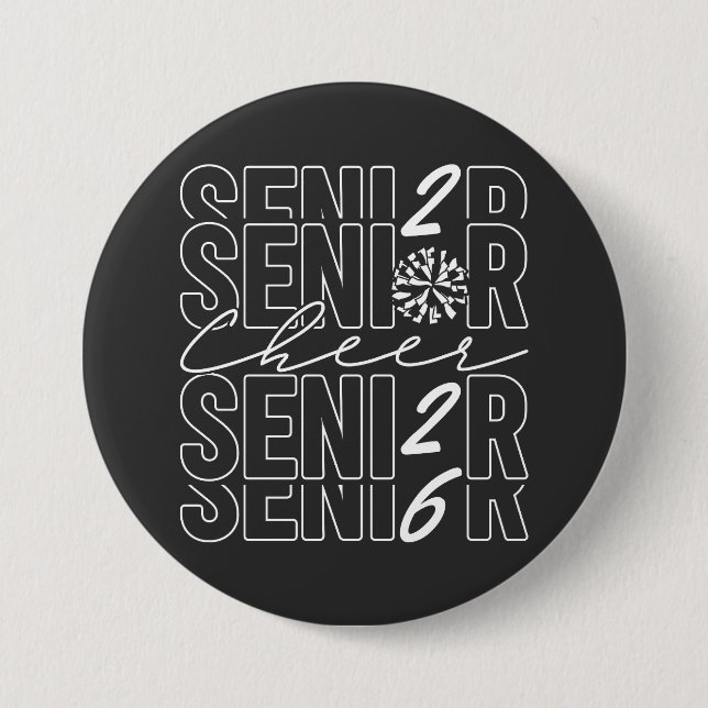Cheer Senior 2026 Round Button (Front)