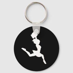 Cheer Silhouette Keychain Black