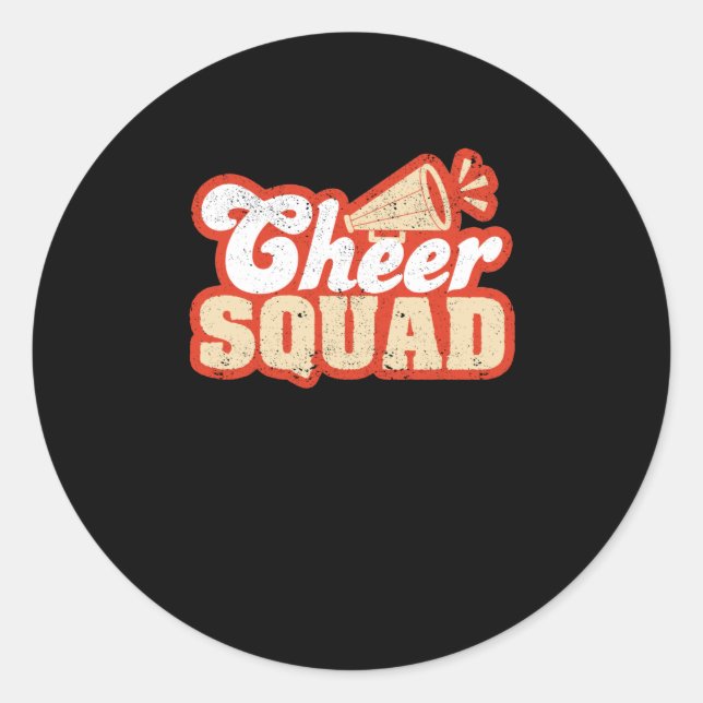 Cheer Squad Cheerleading Funny Cheerleader Team Classic Round Sticker (Front)