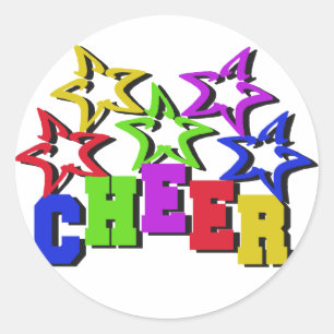 Cheer Stars Classic Round Sticker