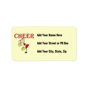CHEER Stick Figure Cheerleader T-shirts and Gifts Label