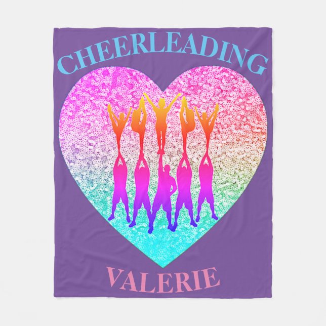 Cheer Stunt Pyramid Fleece Blanket (Front)