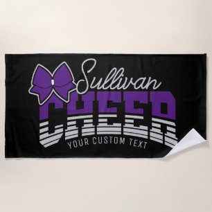 Cheer Team ADD NAME School Athlete Cheerleader Beach Towel
