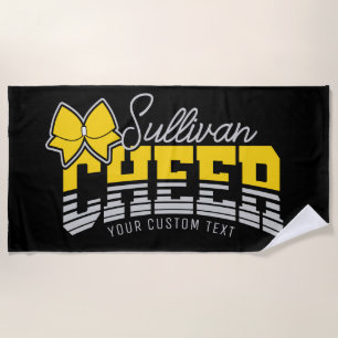 Cheer Team ADD NAME School Athlete Cheerleader Beach Towel