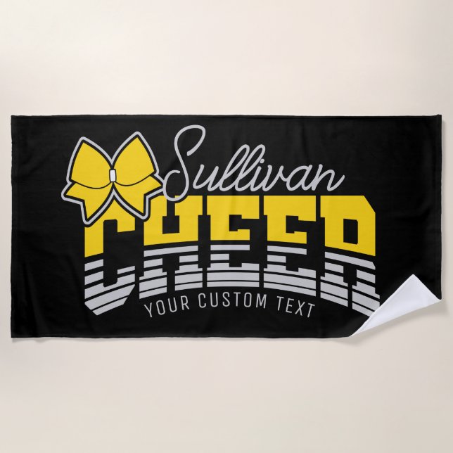 Cheer Team ADD NAME School Athlete Cheerleader  Beach Towel (Front)