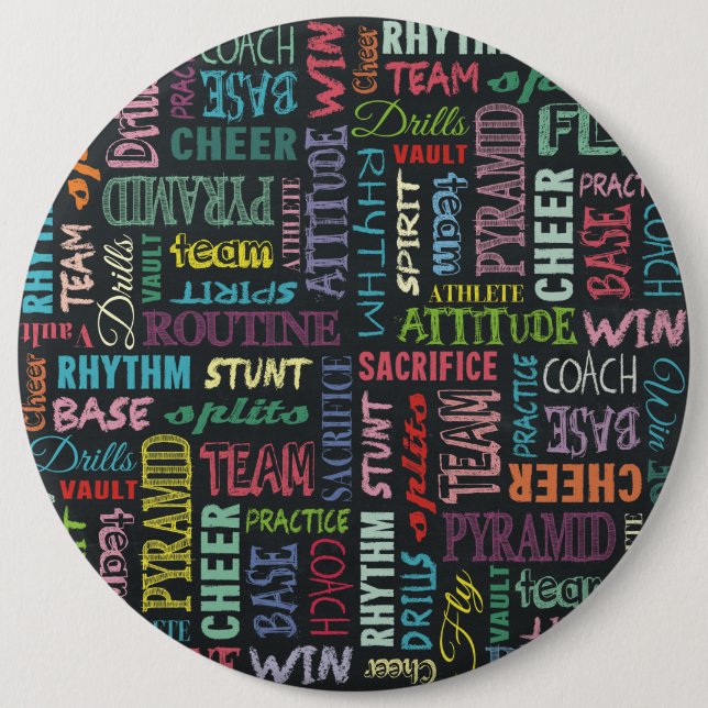 Cheer Terms On The Chalkboard 6 Cm Round Badge (Front)