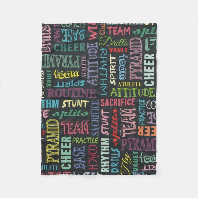 Cheer Terms On The Chalkboard Fleece Blanket (Front)
