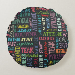 Cheer Terms On The Chalkboard Round Cushion