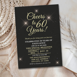 Cheer to Sixty Years - 60th Anniversary Invitation