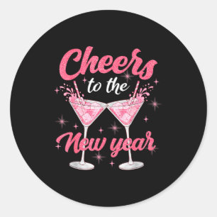 Cheer To The New Year Happy New Year 2026 Countdow Classic Round Sticker