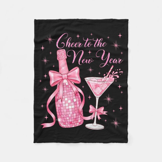 Cheer To The New Year Happy New Year 2026 Countdow Fleece Blanket (Front)
